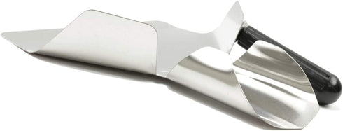 QJFCare Stainless Steel French Fry Bagger Scoop Chip Popcorn Bagger Ice Candy Snacks Desserts Scooper with Removable Handle - Right Hand